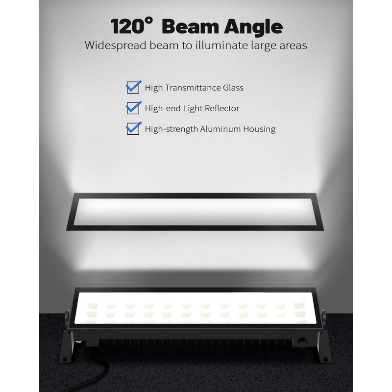 Linkable LED Shop Light(Built-in Outlet), 100W 15000LM Aluminum Plug in