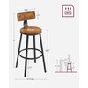 VASAGLE Bar Stools Set of 2, 28.7 Inches Barstools with