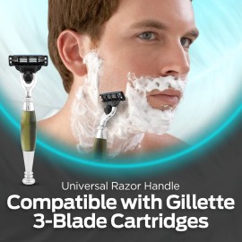 Haryali London 3 Edge Razor for Men, Womens Razor, Luxury Mens Razor, Tortoise Horn Imitation