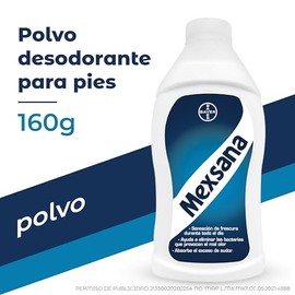 Mexsana Polvo Desodorante, DESODORANTE SIN TRICLOSAN, Absorbe el exceso de sudor, Elimina Mal Olor, 160g
