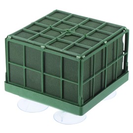 PATIKIL Floral Foam Cage Flower Holder, Square 4.5 x 4.5 x 3.5 Inch Cage Floral Foam with Suction Cups for Flower Arrangement Table Centerpiece