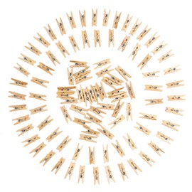 DERAYEE Pack of 130 Small Wooden Pegs, 2.5 cm Mini Clothes Pegs, Decorative Pegs, Photo Clips, Mini Clips for Pictures, Photos