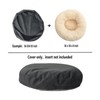 Wateproof Donut Dog Bed Cover with Zipper Grey Velvet Round