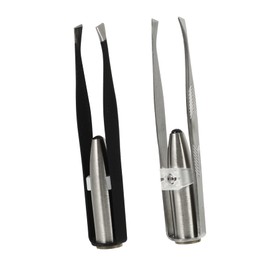 SAFIGLE Stainless Steel LED Eyebrow Tweezer Set 2pcs Eyebrow Pliers with Light for Accurate Hair Removal and Grooming