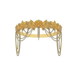 BABEYOND 1920s Flapper Headpiece Roaring 20s Headband Great Headband Chain for Women Vintage Hair Accessory