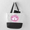 CafePress Pink Bridesmaid Wedding Bells Canvas Tote Top Zipper Closure