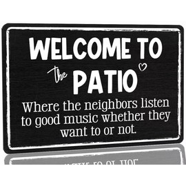 Welcome To The Patio Metal Tin Sign Indoor/Outdoor Patio Decor Table Decorations Accessories Home Wall Art Sign for Deck Backyard Bar Welcome Signs 8x12 Inch