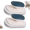 Minkissy 2pcs Shape Kitchen Cleaning Sponge Natural Scrubbers Ergonomic Handle