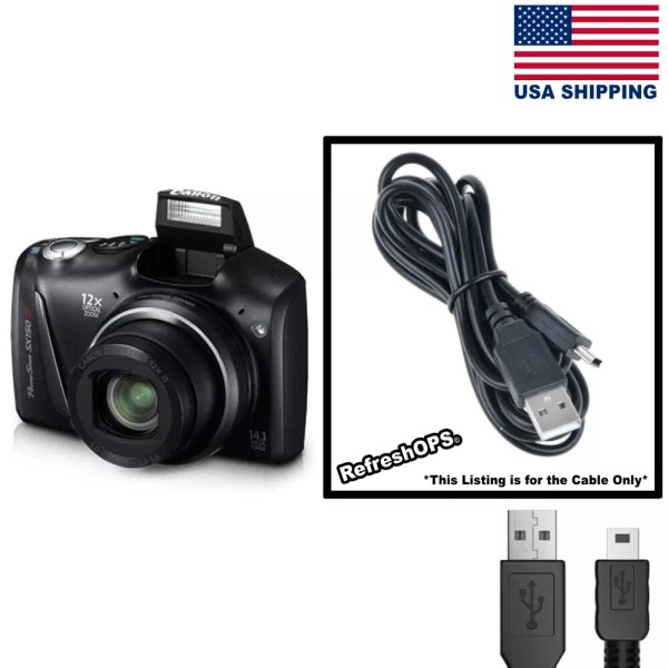 Unbranded Canon PowerShot SX150 IS Digital Camera USB Cable Transfer