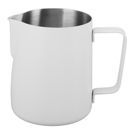 Milk Frothing Pitcher Steaming Pitcher Stainless Steel Comfort Grip Inner Marking Japanese Frother Cup Jug for Coffee Latte Art Milk White 600ML