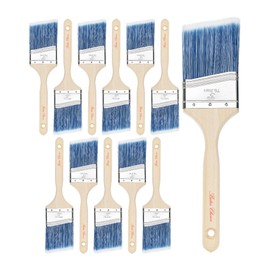 Bates- Paint Brushes, 3 Inch, 12 Pack, Angle Brushes, Treated Wood Handle, Paint Brushes for Walls, Stain Brush, Wall Paint Brushes, Furniture Paint Brushes for Painting Walls, Painting Brush