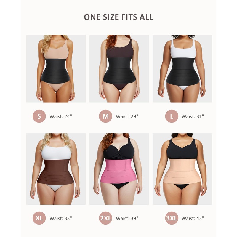 FeelinGirl Waist Trainer for Women Bandage Wrap Trimmer Belt Long