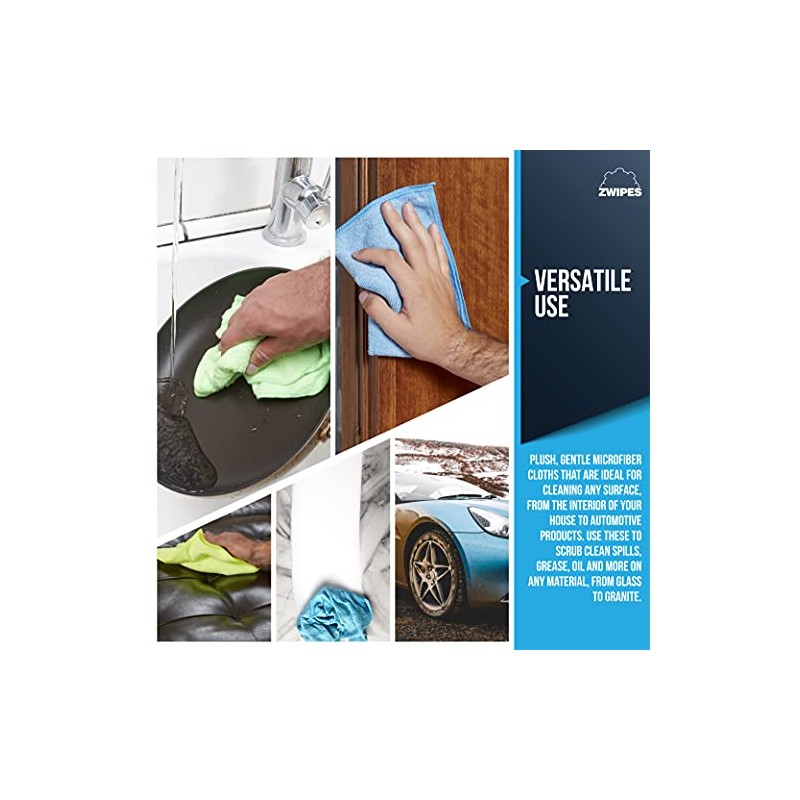 Zwipes Auto Pro Waffle Paño para secar, Paquete de 24
