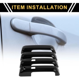 REPAIROCK 4pcs Exterior Door Handle Cover Car Door Handle Protector for Ford F-150 2015-2020 Car Door Handle Protector with Keypad ABS Black