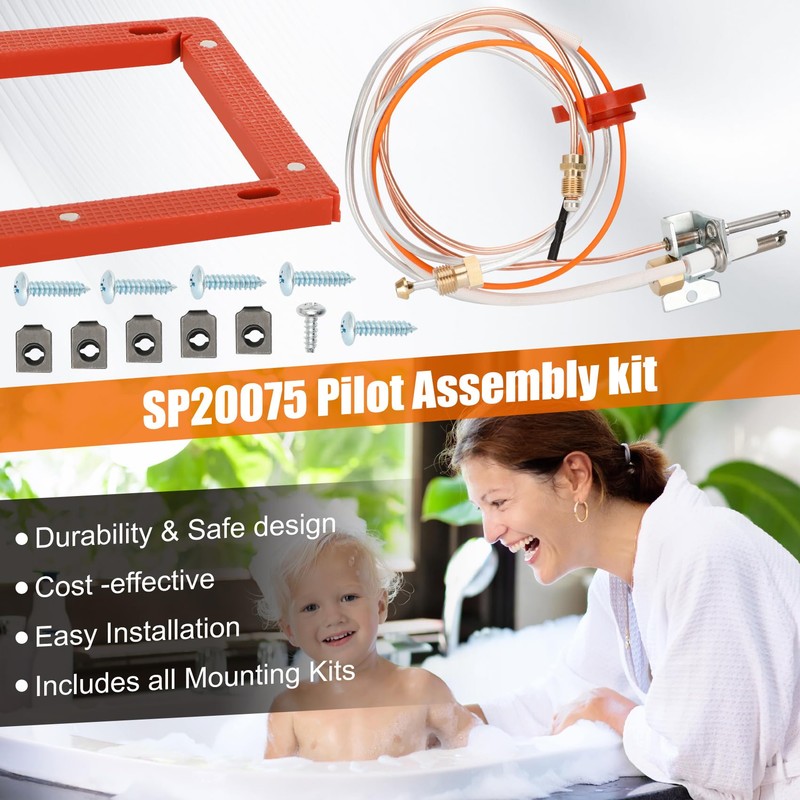 Upgraded SP20075 Pilot and Igniter Assembly Compatible with Rheem Water