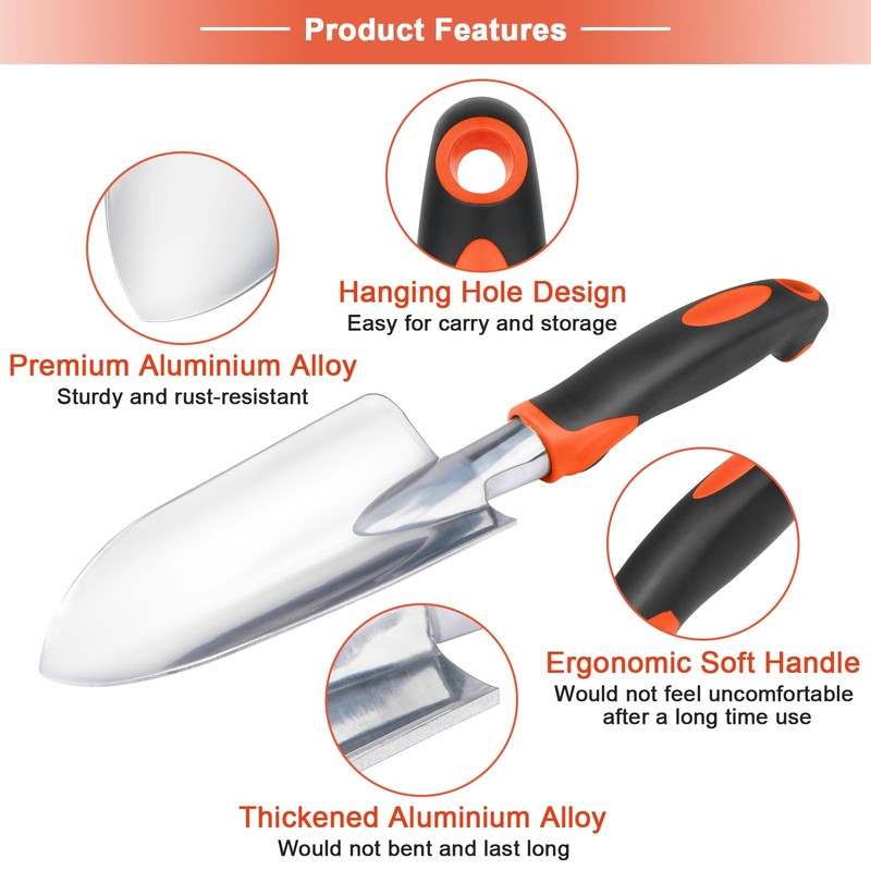 Garden Shovel Trowel Garden Tool Set, 2 Pack Heavy Duty