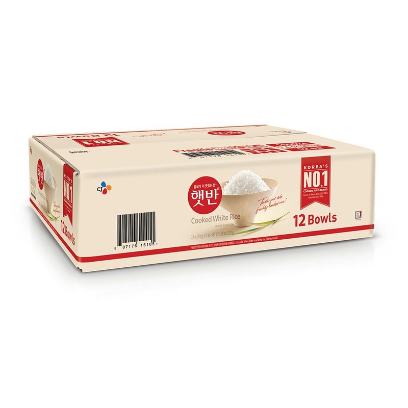 CJ Rice Cooked White Hetbahn, Gluten-Free & Vegan, Instant &
