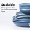 Arora FAIT Round Stoneware 16pc Double Bowl Dinnerware Set for