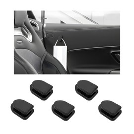 Yourkar 5 PCS Car Dashboard Mini Hooks, Multifunctional ABS Vehicle Adhesive Hooks, Car Storage Holder for Hanging Key, Mask, Earphone, Universal Interior Car Accessories (Black)
