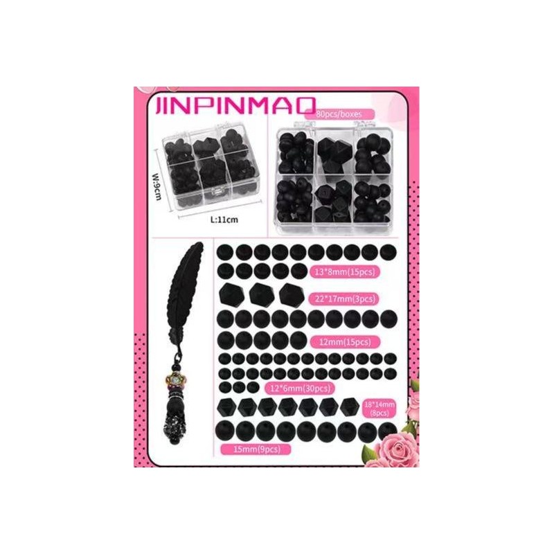 【B170】 Beads for DIY Projects: 15mm Round, Mixed Color, 30Qty