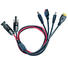 Faoyliye 12AWG Solar Connector Extension Cord,4-in-1 Solar Connector Kit Outlet Splitter for Solar Panel to Portable Power Station Solar Generator(3.3FT/1M)