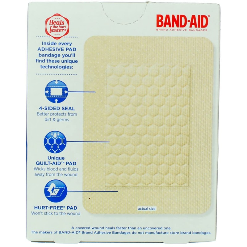 BAND-AID Brand TRU-STAY Large Adhesive Bandages, 10 Count (Pack of