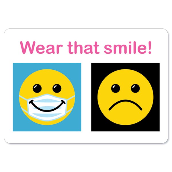 Public Safety Sign - Wear That Smile Mask | Vinyl