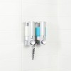 Homeroots Gray Heavy Duty Plastic Two Chamber Wall Mount Soap