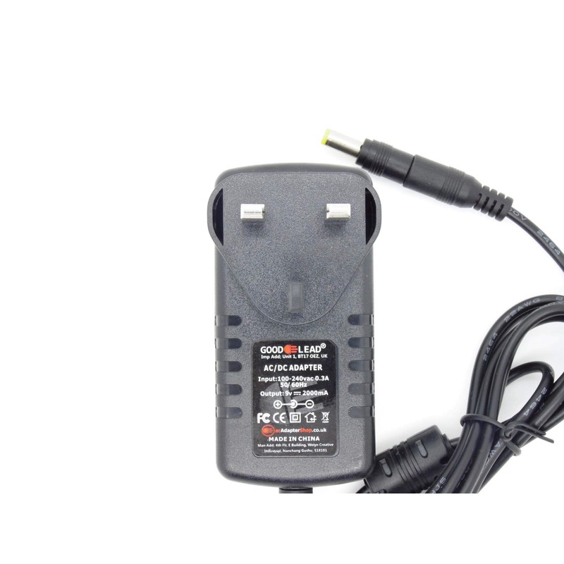 Compatible 9 Volt 2000ma 2A Cable Power Adaptor Plug For