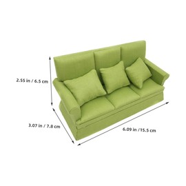 MINAOLULUS 1 Set Dollhouse Sofa 1:12 Scale Miniature Sofa Green