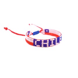 Chile Flag Bracelet- Adjustable Red, White & Blue Jewerly for Men & Women - Chilean Pride Souvenir & Cultural Gift - Pulsera de Chile - Bandera de Chile - Premium Czech Beads