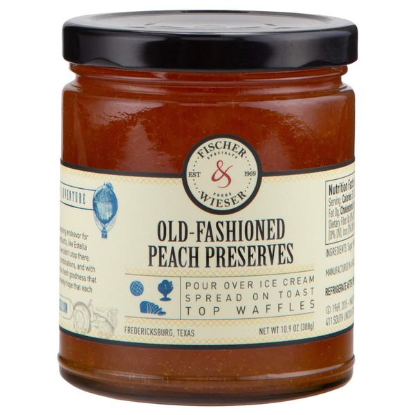 Fischer & Wieser Old Fashioned Peach Preserves, 10.9 Oz., Pack Of 6