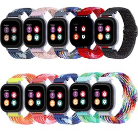 QHBAMD 10 Pack Compatible for Gizmo Watch 3 2 1/Gabb Watch 3 2 1/SyncUP Nylon Watch Band Slider Buckle Braided Breathable Stretchy Strap Wristbands