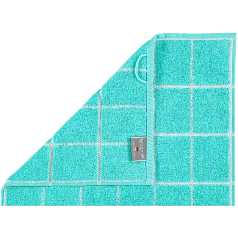 Cashmere terry towel 50 x 100 cm, squared, bleachedaqua-Mauve