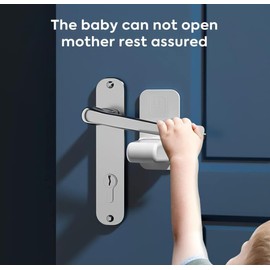 Child Proof Door Lever Lock, Baby Proofing Door Handle Lock, Child Door Locks Lever Handle, Easy One-Hand Operation for Adults, Childproof Door Lever Lock