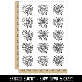 Heart Spider Web Temporary Tattoo Water Resistant Fake Body Art Set Collection - 15 2" Tattoos (1 Sheet)