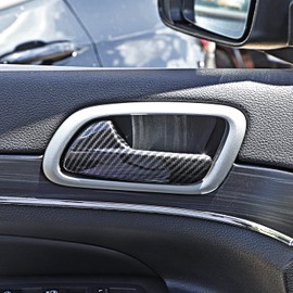 Hoolcar Inner Door Handle Bowl Trim Cover for 2011-2020 Jeep Grand Cherokee, Carbon Fiber