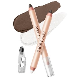 SACE LADY Double-Headed Highlighter Contour Pencil, Silky Smooth Highlight Bronzer Pen Easy Reshape Scuplt Bronze Face Makeup (01, 0.11Oz)