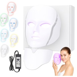 DermaLight 7 Pro Máscara de Luz LED Facial de Alta Tecnología con 7 Colores - Herramienta Profesional de Rejuvenecimiento y Cuidado Avanzado de la Piel para Acné, Arrugas y Manchas