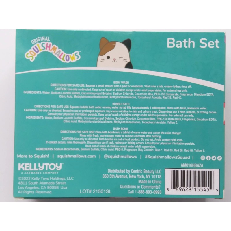 Squishmallow Bath Set 1 Bubble Bath 1 Body wash 1