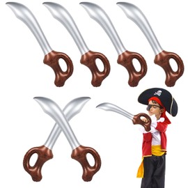 UILYNIU 6 Pieces Inflatable Pirate Sword Toy Safe Pirates Sword Toy for Pirate Cosplay Supplies Stage Props Party Photo Prop Party Favors Gift Cosplay Toy Summer Beach Pool Party Supplies(6 pcs)