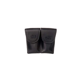 FRENCH HORN MOUTHPIECE POUCH (3 MODELS). CRAZY HORSE LEATHER. (Double, Black)