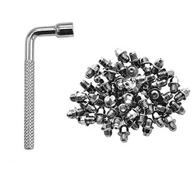 Funn Pedal Pins Studs for Mamba, Ripper, and Python Pedals, 50pcs of M4 x 5mm Street Pins with a 4mm Socket Wrench (Silver)