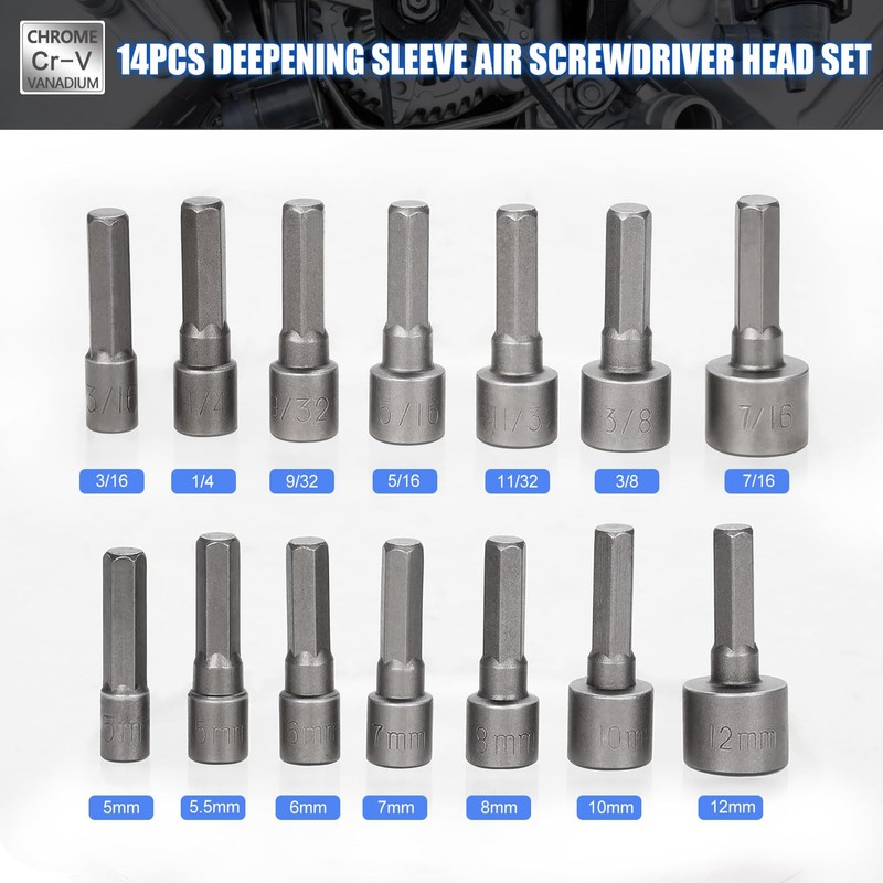 Nutmanel Socket Spanner, Socket Adapter, Hex Shank Metric Nut Driver