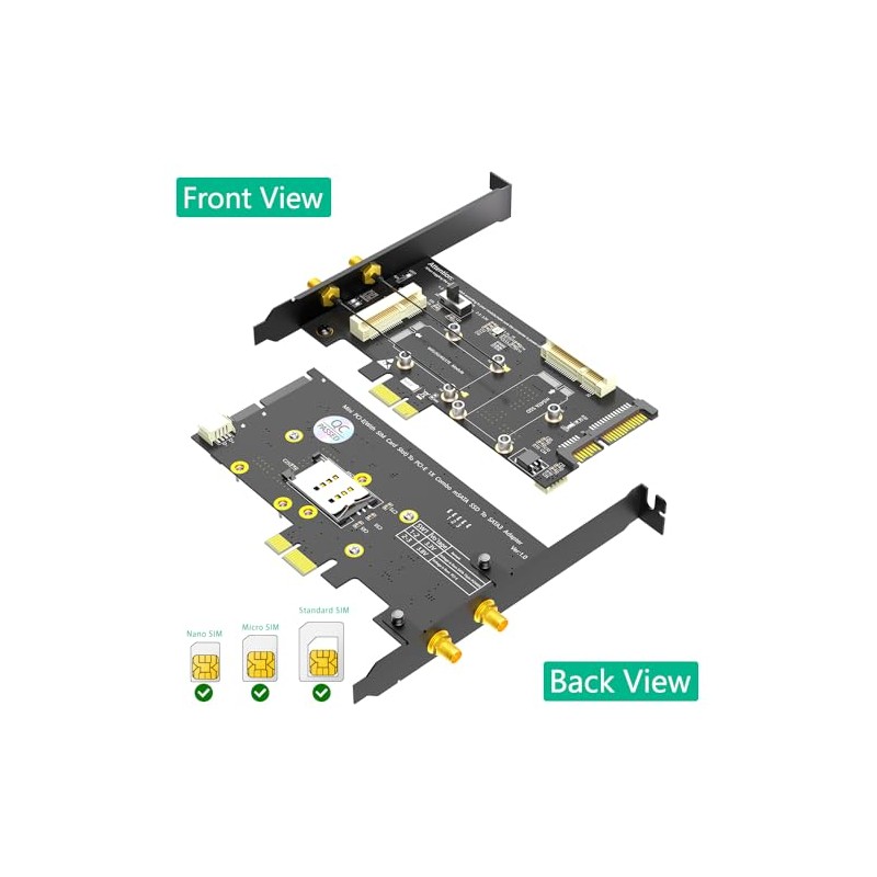 2 en 1 Combo Mini PCI-E a PCI-E 1x y