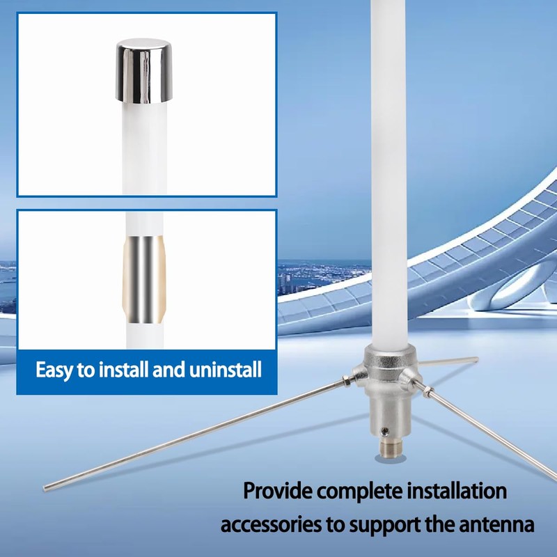 GMRS Base Antenna 462-467MHz,7.2dBi High Gain Fiberglass GMRS UHF-Female SO239