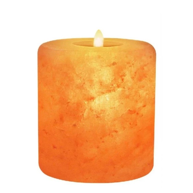 Pink Salt Wall 2 Himalayan Salt Candle Holder Cylinder Shaped