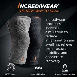 Incrediwear Knee Sleeve – Knee Braces for Knee Pain, Joint Pain Relief, Swelling, Inflammation Relief, and Circulation, Knee Support for Women and Men, Fits 18”-22” Above Kneecap (Grey, X-Large)