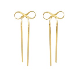 GIFT4U Bow Earrings, Bow Earrings, Gold Earrings, Women's Heart Earrings, Jewellery, Gift for Women and Girls, Gold, No Gemstone