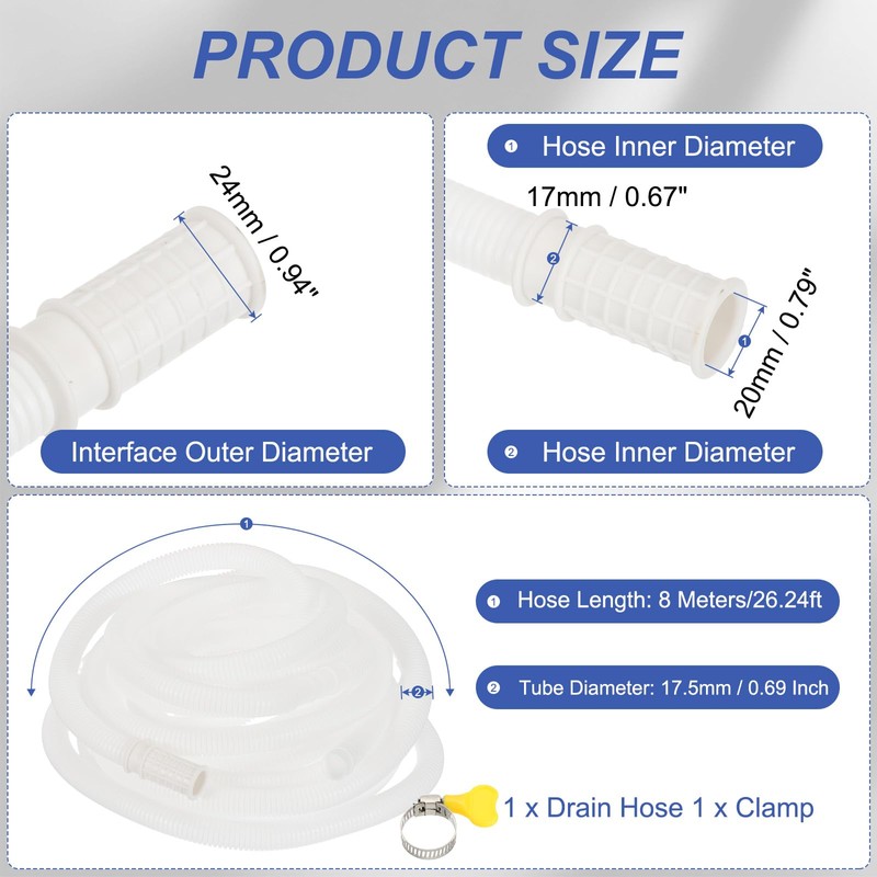 PATIKIL 26.24ft Air Conditioner Drain Kit, Universal AC Drain Hose